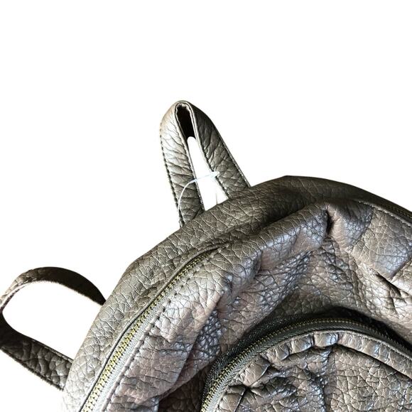 Under One Sky Dark Taupe Pebbled Leather Backpack Bag, Various Pockets, NWT! - Picture 3 of 6
